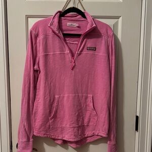 Vineyard Vines Bright Pink Half-Zip Pullover